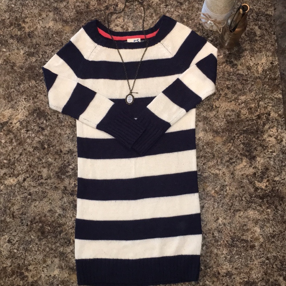 Tommy girl Sweater dress Navy and cream